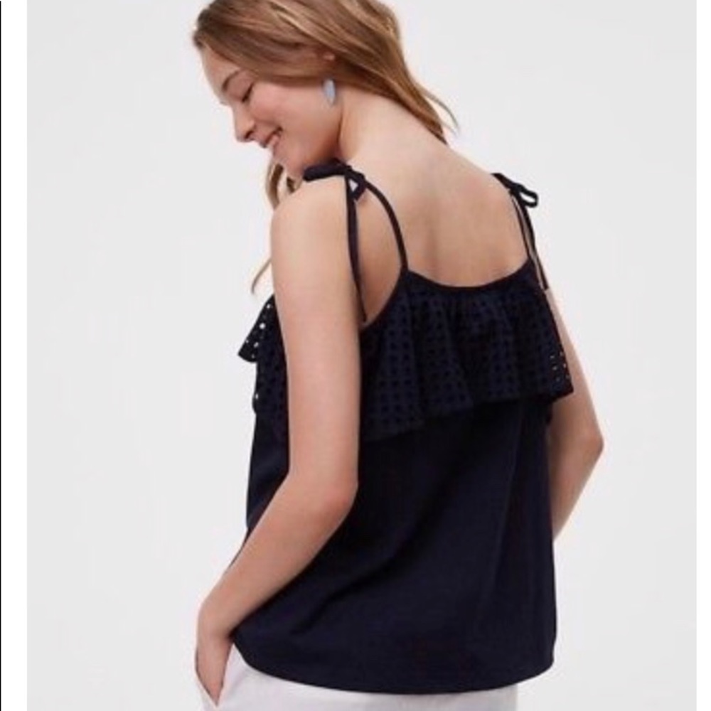 LOFT Ruffled Eyelet Tank - Picture 3 of 5